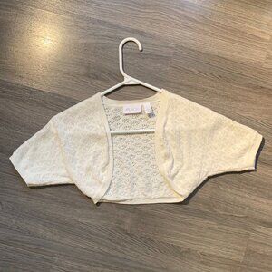 CHILDREN'S PLACE Shrug/Bolero, NWOT, Pointelle Knit, Cream White, M(7/8yrs)